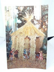 St Marys Parish Church Dedham Essex Christmas Nativity Scene Vtg Postcard 1960s