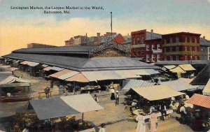 Lexington Market Largest in World Baltimore Maryland 1910c postcard