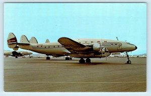 LOCKHEED L-749A CONSTELLATION AIRPLANE Western Airlines c1970s  Postcard