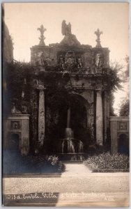 Tivoli Villa D'Este Fontana Rome Italy Fountain Real Photo RPPC Postcard