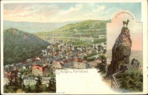 Gruss Aus Karlsbad Austria c1900 Postcard EXC COND