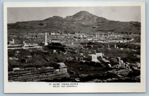 Aegean Sea Greece Postcard Delos General View c1930's Vintage RPPC Photo