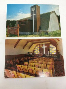 Platte Canyon Community Church Lot of 2 Postcards Bailey Colorado Inside Outside