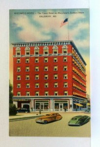 Salisbury Maryland MD Wicomico Hotel Linen Vintage Postcard 