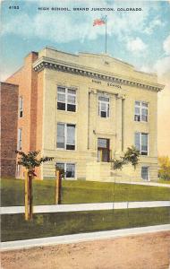 B57/ Grand Junction Colorado Co Postcard c1920 High School Building