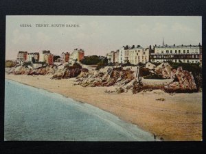 Pembrokeshire TENBY South Sands - Old Postcard by John Mac Laren of Tenby