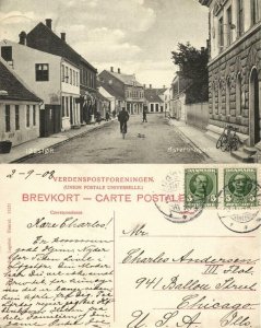 denmark, LØGSTØR, Østerbrogade, Bike Bicycle (1908) Postcard