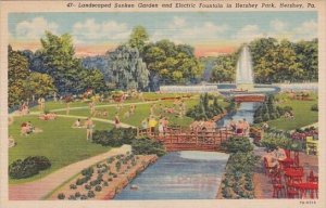Pennsylvania Hershey Landscaped Sunken Garden And Electric Fountain In Hershe...