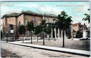 c1910s Salisbury, England Council Chambers Valentine Series Litho Photo PC A150