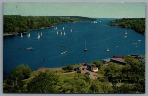 Postcard Halifax NS c1956 Northwest Arm Harbor View Birds Eye View Slogan Cancel