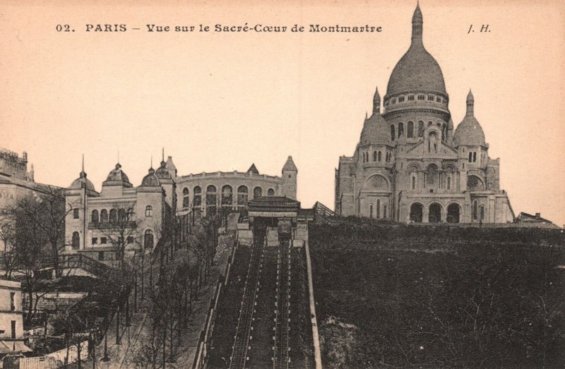 Vintage Postcard Vue Sur Le Sacre-Coeur De Muntmartre Paris France