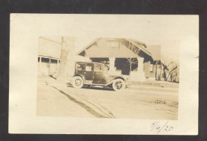 RPPC BROOKVILLE INDIANA RESIDENCE VINTAGE CAR 1920 REAL PHOTO POSTCARD