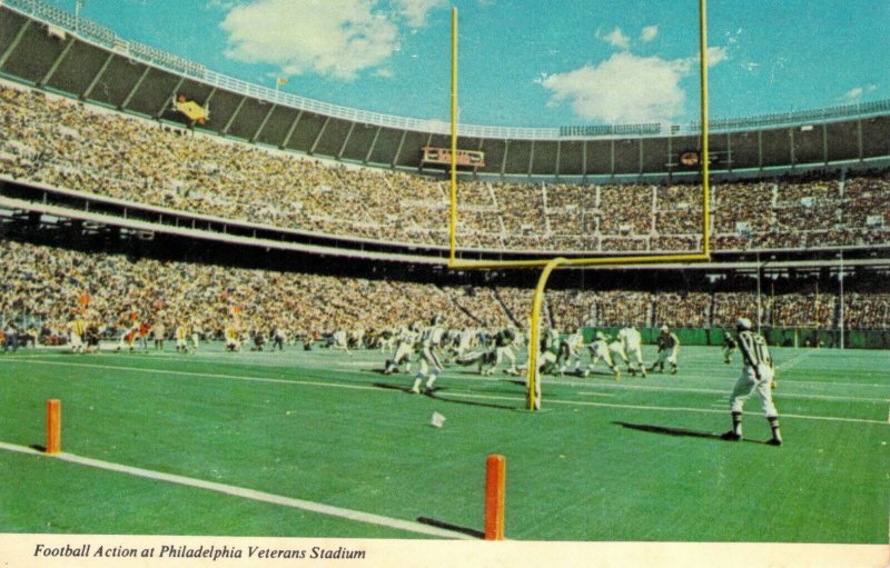 Old Veterans Stadium Philadelphia PA Phillies Eagles Chrome Unposted Postcard