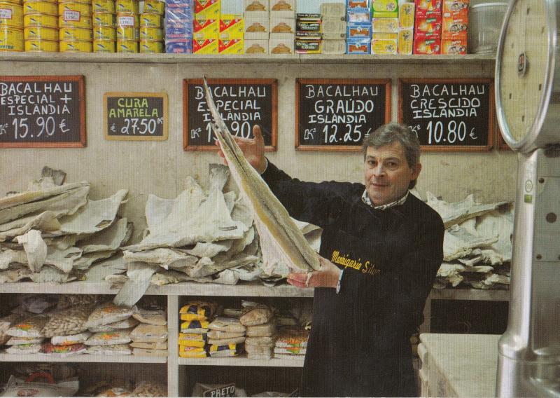 Portugal Fish Shop Iceland Weighing Scales Fishes Weighed by Owner Postcard