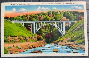 Vintage Postcard 1930-1945 Ravine Bridge, Boone Trail, N. Wilkesboro (NC)