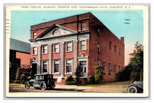 Post Office Masonic Temple Rahway New Jersey NJ WB Postcard F21