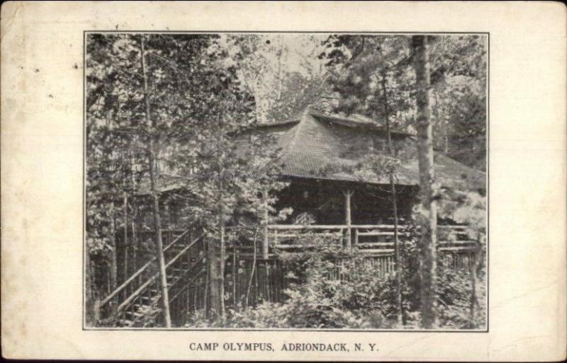 Camp Olympus Adirondack NY c1910 Postcard