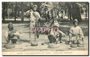 Old Postcard From Paris Garden D Acclimatization Caravan Indian