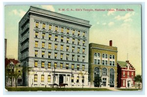 YMCA Elk's Temple National Union Toledo Ohio c1910 Vintage Antique Postcard