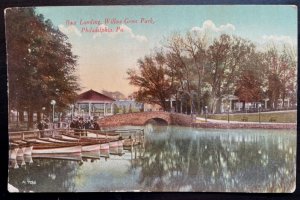 Vintage Postcard 1911 Boat Landing, Willow Grove Park, Philadelphia, PA