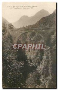 Old Postcard Saint Sauveur le Pont Napoleon and Peak Bergons