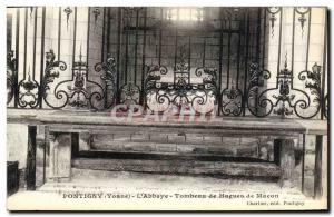 Postcard Old Pontigny Abbey Tomb of Hugh Macon