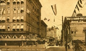 Postcard Early View of Washington Street from 7th, Portland, OR.    aa6