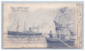 Red Star Line Private Mailing Card Antwerpen New York Steamship Ocean Liner