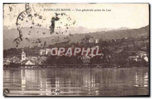 Old Postcard Evian les Bains General View from the Lake