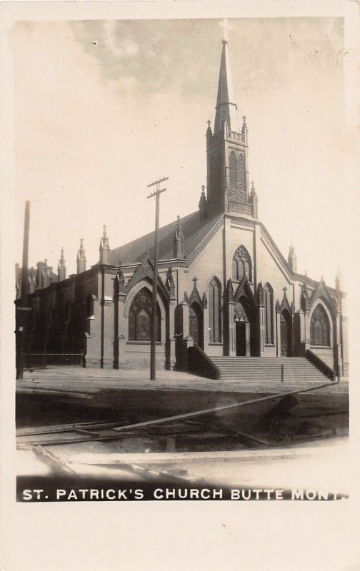 F50/ Butte Montana RPPC Postcard c1910 St Patrick's Church