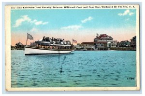 The Excursion Boat Running Wildwood Crest Cape May By-The-Sea NJ Postcard