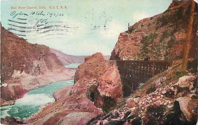 Oregon Short Line in Bear River Canyon Utah UT 1906 UND/B