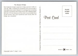 Newport Bridge  Rhode Island  Double Rainbow  Postcard