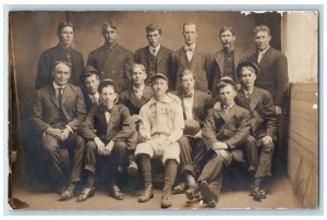 c1910's Baseball Team Player Cullom Illinois IL Antique RPPC Photo Postcard