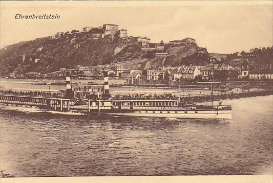 Germany Ehrenbreitstein Dampfer und Burg