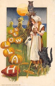 Artist Samuel Schmucker Halloween postal used unknown 