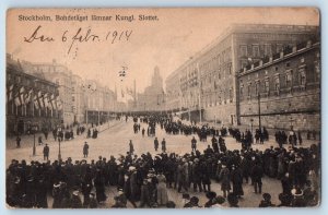 Stockholm Sweden Postcard Bondetaget Lamnar Royal Castle 1914 Posted Antique