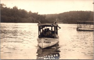 1923 Real Photo PC Lady of the Lake White River Boat Co Lake Taneycomo, Missouri