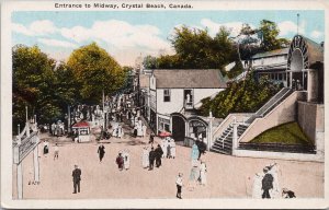 Entrance to Midway Crystal Beach Ontario Roller Rink c1924 Postcard H22