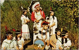 Menominee Indians Chief Children Neopit WI Indigenous Unused Postcard F2