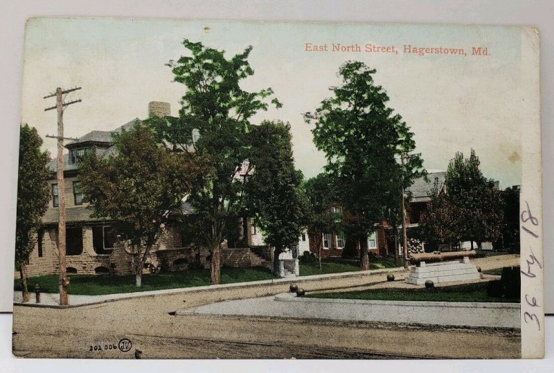 Maryland Hagerstown East North Street 1907 UDB Postcard E1