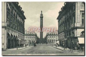 Old Postcard Paris Place Vendome And The Column