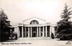 California Ca Postcard Real Photo RPPC c1940s OAKLAND Technical High School