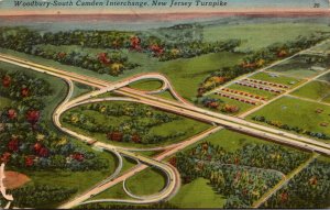 New Jersey Turnpike Aerial View Woodbury-South Camden Interchange 1951