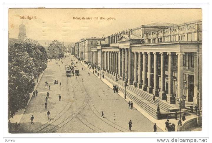 Konigstrasse Mit Konigsbau, Stuttgart (Baden-Württemberg), Germany, 1900-1910s