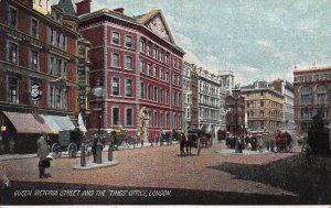 Queen Victoria Street & The Times Office, London, England, Early Postcard