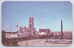 Indianapolis Indiana~Air View Obelisk Square~Vintage Postcard