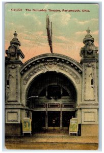 Portsmouth Ohio OH Postcard The Columbia Theatre Scene Street 1912 Antique
