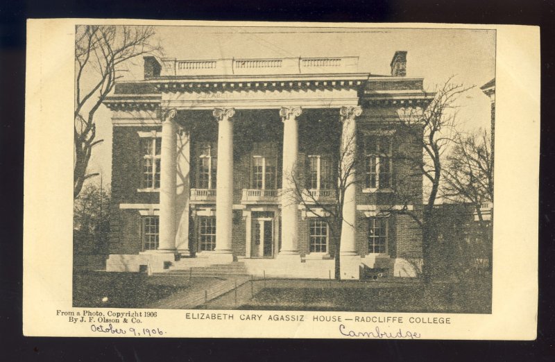 Cambridge, Massachusetts/MA Postcard, Elizabeth Agassiz House, Radcliff College