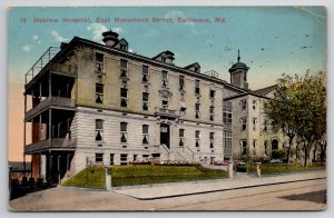 Baltimore MD Hebrew Hospital And Asylum Maryland 1916 To Dallastown Postcard H42